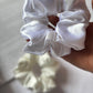 Soft Satin Scrunchies – White