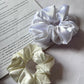 Soft Satin Scrunchies – White