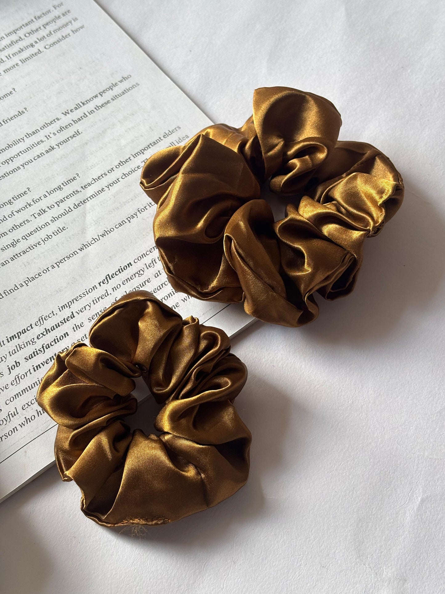 Soft Satin Scrunchies – Golden