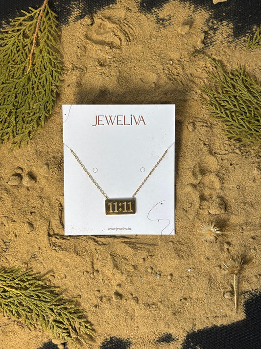 Divine Time Anti-Tarnish 11:11 Pendant Necklace – Waterproof Stainless Steel